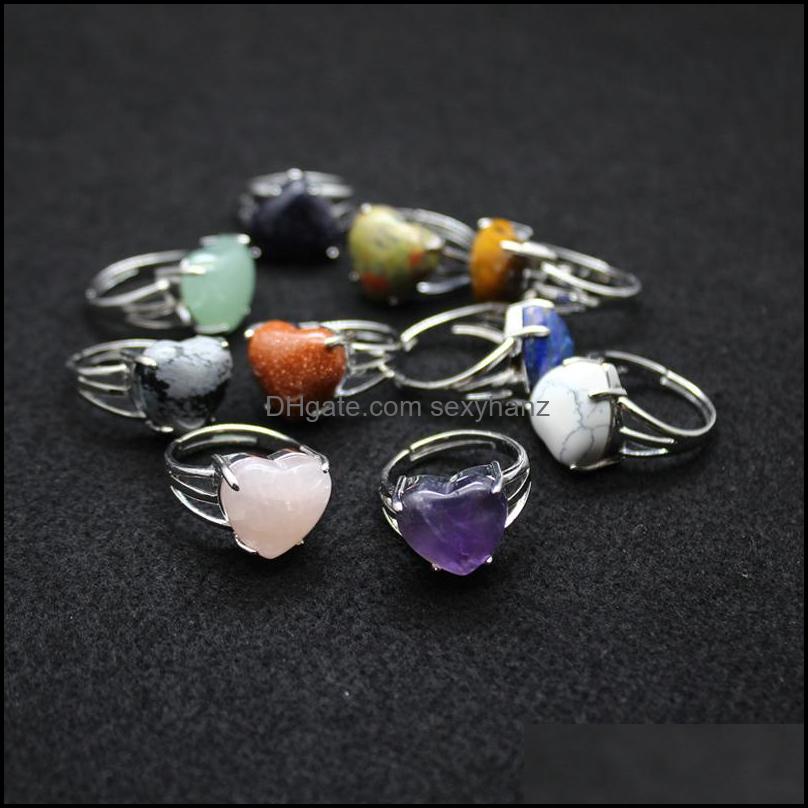 Solitaire Ring Rings Jewelry Natural Stone Heart Tigers Eye Turquoise Lapis Quartz Amethyst Opal Crystal Finger For Women Drop Delivery 2021
Solitaire Ring Rings Jewelry Natural Stone Heart Tigers Eye Turquoise Lapis Quartz Amethyst Opal Crystal Finger For Women Drop Delivery 2021