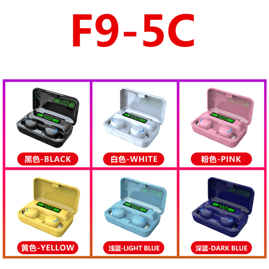 TWS F9 Wireless Earpiece Earbuds Earphone Bluetooth 5.0 Stereo Touch Control Waterproof Sports Music Headhones With Microphone F9-5C Earbuds, Mixed color
TWS F9 Wireless Earpiece Earbuds Earphone Bluetooth 5.0 Stereo Touch Control Waterproof Sports Music Headhones With Microphone F9-5C Earbuds, Mixed color