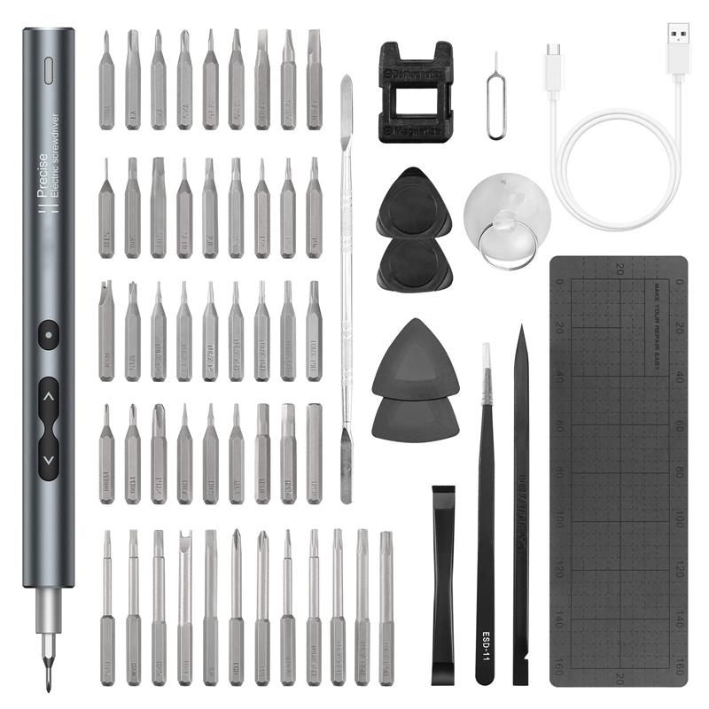 Hand Tools Mini Electric Screwdriver 62 In 1 Precision Power Screwdrivers Set With 48 Bits And Type-C USB Cable For WatchesHand
Hand Tools Mini Electric Screwdriver 62 In 1 Precision Power Screwdrivers Set With 48 Bits And Type-C USB Cable For WatchesHand