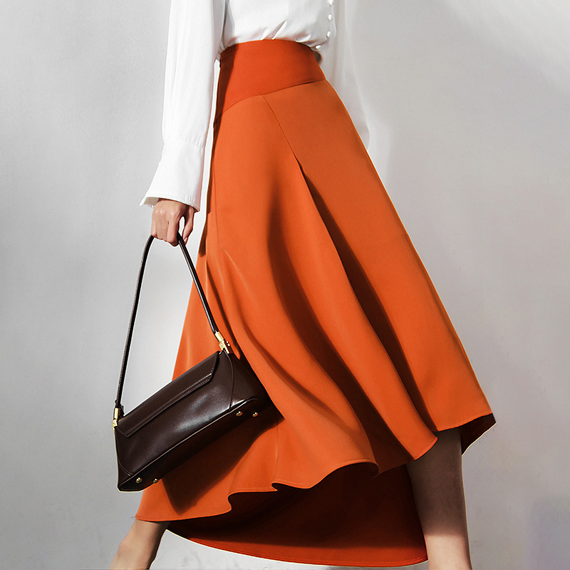 TWOTYLE Irregular Folds Patchwork Skirt Female High Waist Asymmetrical Temperament Fashion Skirts For Women Autumn 220322