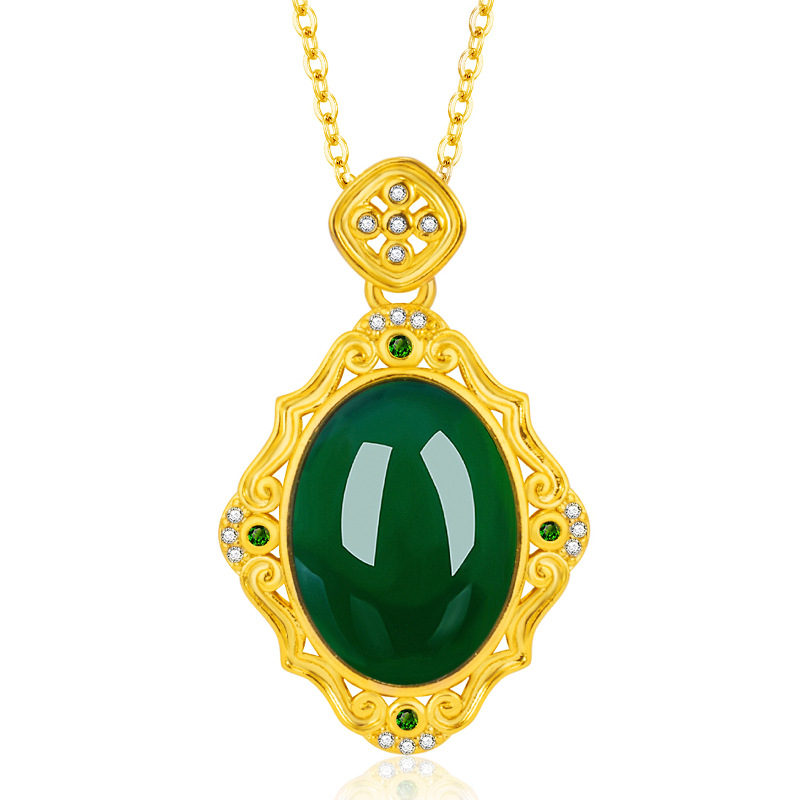 Court style retro light luxury Ruyi ladies necklace imitation green chalcedony pendant pendant necklace jade green jade pendant
Court style retro light luxury Ruyi ladies necklace imitation green chalcedony pendant pendant necklace jade green jade pendant