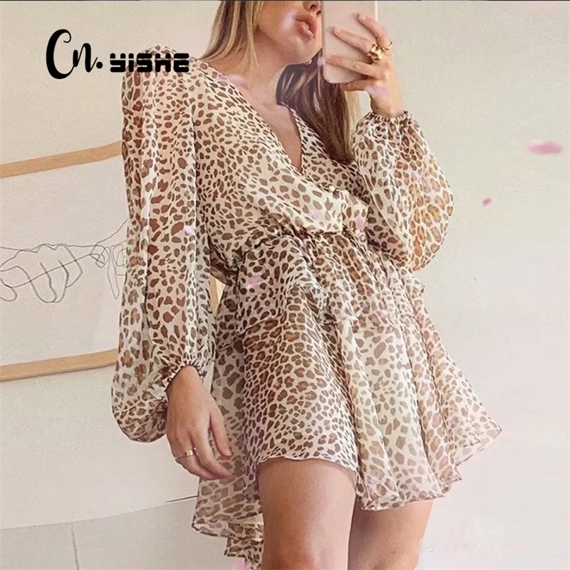 CNYISHE Sexy Slim V-neck Cottagecore Dress Women Dresses Fashion Dot Print French Romance Retro Ruffles Dresses Casual Vestidos 220511