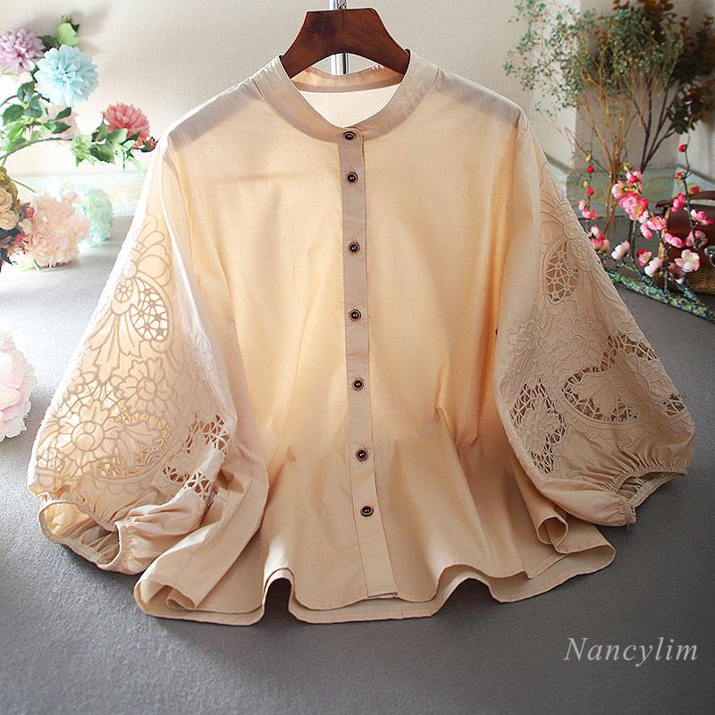 Women's Blouses & Shirts Retro Lantern Sleeve Cotton For Womens Artistic Fashion Stand Collar Loose Large Size Embroidery Hollow Top BlusasW, White
Women's Blouses & Shirts Retro Lantern Sleeve Cotton For Womens Artistic Fashion Stand Collar Loose Large Size Embroidery Hollow Top BlusasW, White