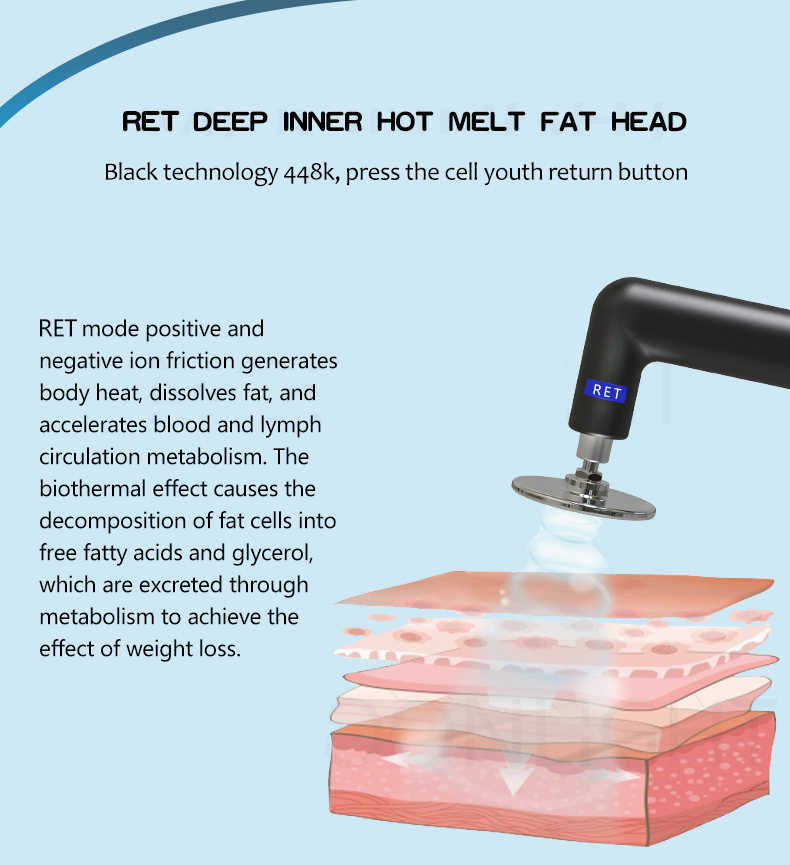 2022 Powerful 448K INDIBA slimming fat reduce Promote cell regeneration Temperature Control RET Tecar Therapy Shaping RF wrinkles removal