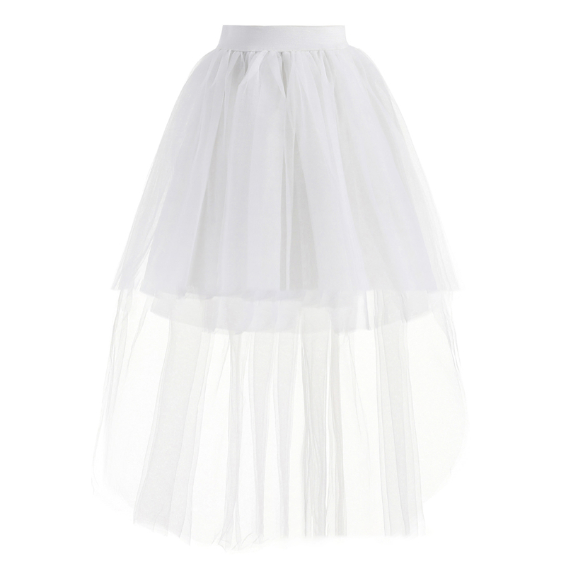 4 Colors Skirt Fashion Women Long Tulle Skirt Elegant Princess Sexy Style Irregular Mesh Tutu Skirts Vintage Mini Puffy Skirt 220701