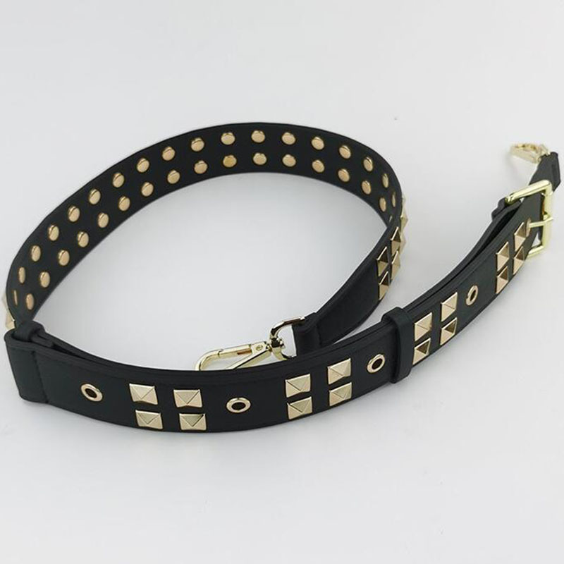 High Quality Rivet Women straps PU leather shoulder belt bags handbag accessories parts for crossbody bag Brown Red STP179 220610