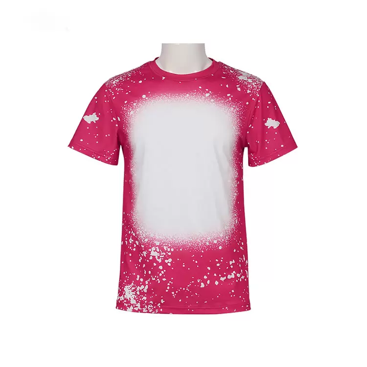 DHL Sublimation party Bleached Shirts Heat Transfer Blank Bleach Shirt Bleached Polyester T-Shirts US Men Women Supplies GJ0224