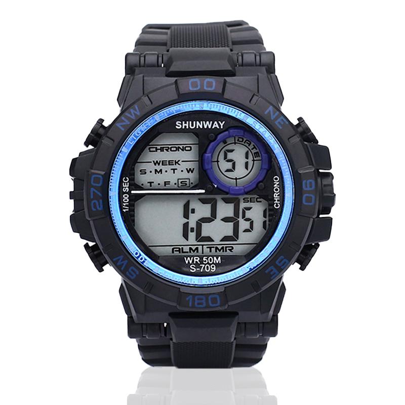 Wristwatches Outdoor Sports Watches For Male Fashion Waterproof LED Digital Man Multifunction Luminous Wrist Watch Relogio MasculinoWristwat, Black rose gold