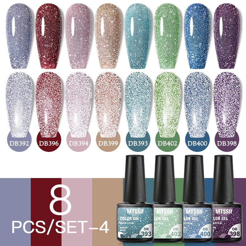 Nail Art Kits Mtssii 8PCS Glitter Reflective Polish Set Gel Varnishes Kit Soak Off UV LED Semi Permanent Base Top Coat Sets
Nail Art Kits Mtssii 8PCS Glitter Reflective Polish Set Gel Varnishes Kit Soak Off UV LED Semi Permanent Base Top Coat Sets