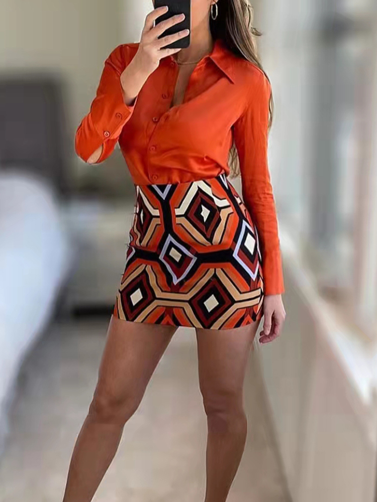 PUWD Vintage Women Geometric Diamond Print High Waist Skirt Summer Holiday Beach Ladies Skirts Y2K Slim Female Chic Bottoms 220317