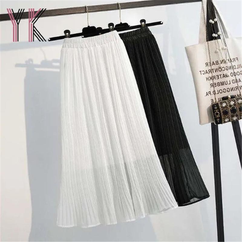 Chiffon Elastic High Waisted White Pleated Midi Skirts Korean Fashion Casual Wild Long Loose Fairy Grunge Vintage Saia
Chiffon Elastic High Waisted White Pleated Midi Skirts Korean Fashion Casual Wild Long Loose Fairy Grunge Vintage Saia