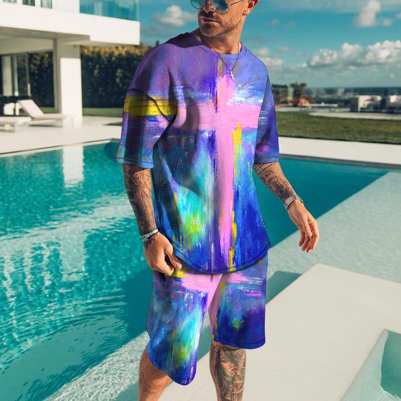 Men's Tracksuits Trend Suit 3d Print Of Colorful Cross Pattern Set For Men Summer Tops Street Style Trendy Sleeve Sports LeisureMen's, Kz-d1506
Men's Tracksuits Trend Suit 3d Print Of Colorful Cross Pattern Set For Men Summer Tops Street Style Trendy Sleeve Sports LeisureMen's, Kz-d1506