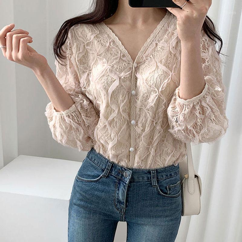 Women' Blouses & Shirts Sweet Flower Lace Blouse V Neck Puff Sleeve Top Women Shirt Spring Vintage Pearls Chemise Femme Blusa Renda Mujer, Black
Women' Blouses & Shirts Sweet Flower Lace Blouse V Neck Puff Sleeve Top Women Shirt Spring Vintage Pearls Chemise Femme Blusa Renda Mujer, Black