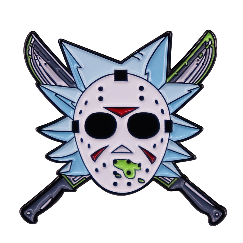 Friday the 13th Jason Mask And Rick Mash Up Hard Enamel Brooch Pins Metal Alloy Lapel Pins Badges Accessories, As picture
Friday the 13th Jason Mask And Rick Mash Up Hard Enamel Brooch Pins Metal Alloy Lapel Pins Badges Accessories, As picture