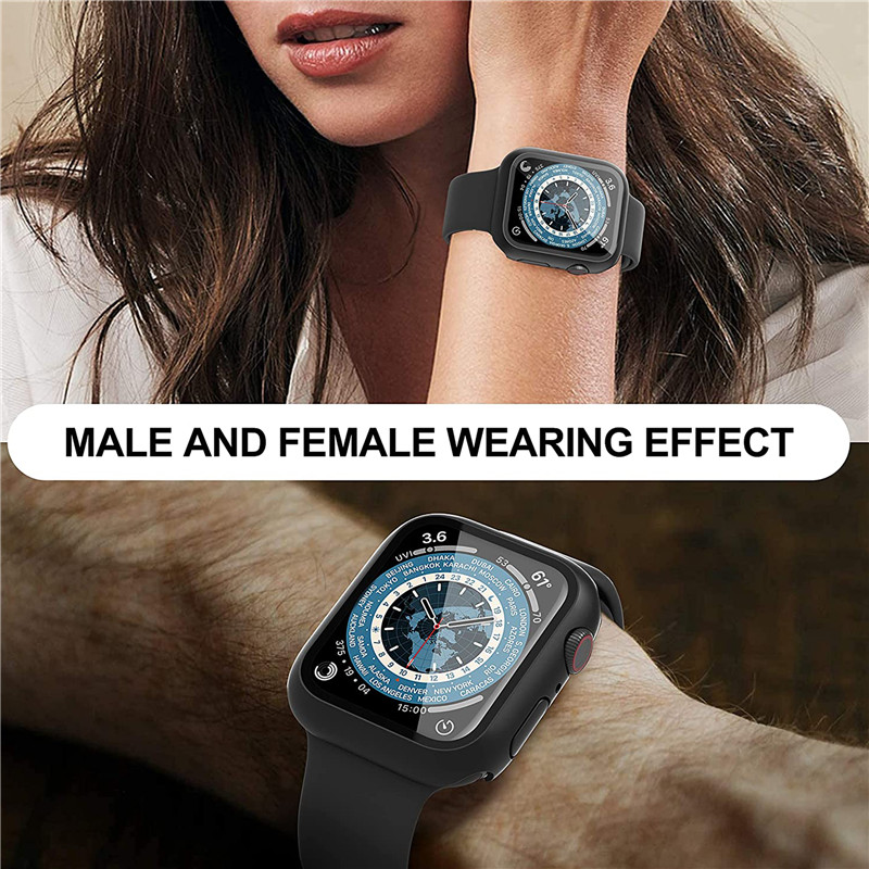 Tempered Glass Cover For Apple Watch Case Series 9 8 7 41mm 45mm 42mm S10 42mm 46mm HD PC Bumper Screen Protector iWatch 6 5 4 se 44mm 40mm With Retai