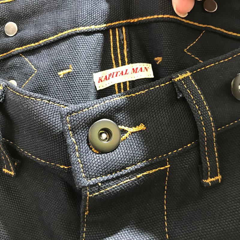 Men's Pants Heavy Fabric Canvas Multi-pocket KAPITAL Cargo Men Women Quality Multi-Line Trousers Black Apricot PantsMen's