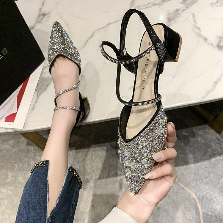 Dress Shoes Fashion Solid Color Medium Heel Women's High Sandals Baotou Thick HeelsDress, Black
Dress Shoes Fashion Solid Color Medium Heel Women's High Sandals Baotou Thick HeelsDress, Black