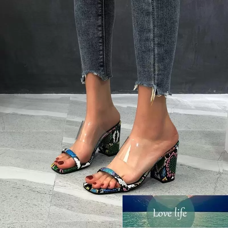 Summer Women's High-heeled Sandals New Transparent Large Thick Heel Women's Slippers Fashion Casual Shoes Platform factory price led dog col