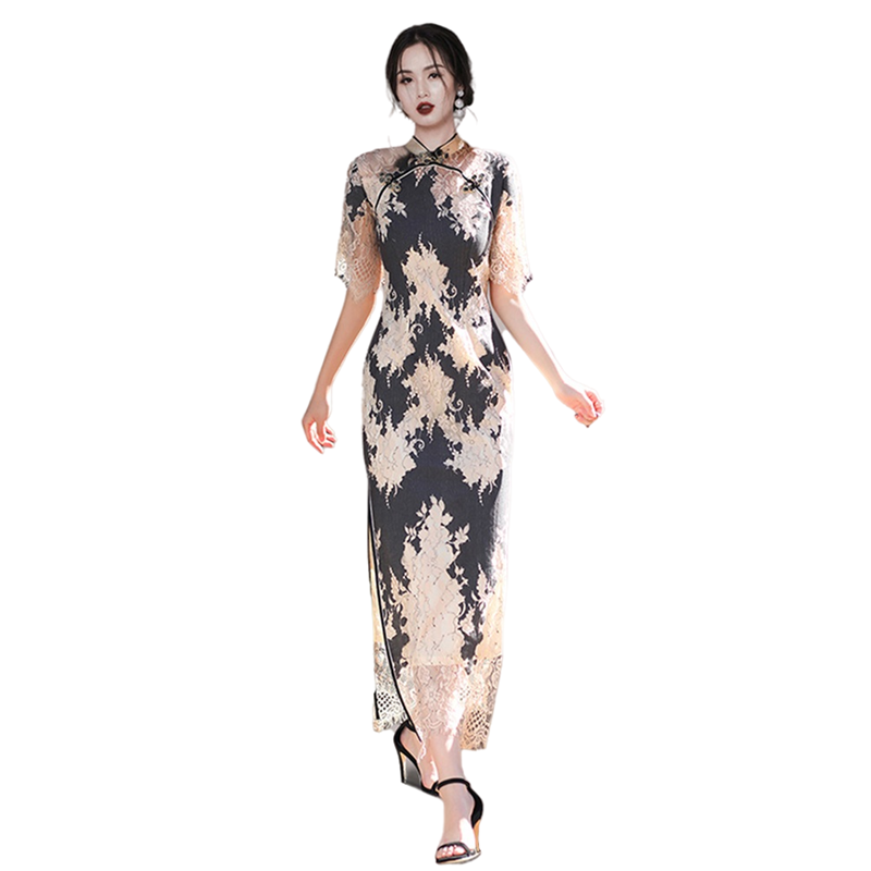 Party Dresses Fashion Women Sexy Lace Cheongsam Dress Chinese Style Retro Lady Elegant Slim Qipao Vintage Bar Bodycon Sweet, As picture
Party Dresses Fashion Women Sexy Lace Cheongsam Dress Chinese Style Retro Lady Elegant Slim Qipao Vintage Bar Bodycon Sweet, As picture
