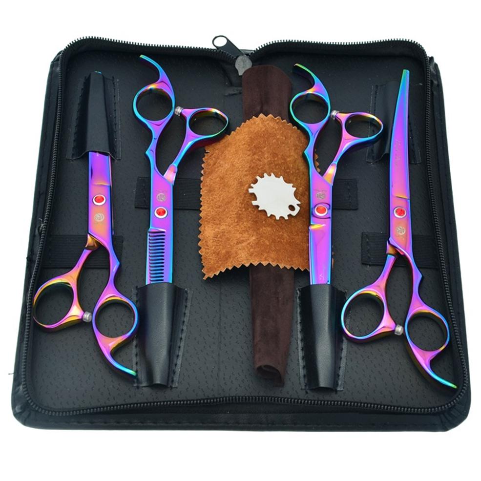 Purple Dragon Cutting Scissors & Thinning Scissors Curved Shears Stainless Steel Pet Scissors for Dog Grooming Tesoura Pup310g, Colorful
Purple Dragon Cutting Scissors & Thinning Scissors Curved Shears Stainless Steel Pet Scissors for Dog Grooming Tesoura Pup310g, Colorful