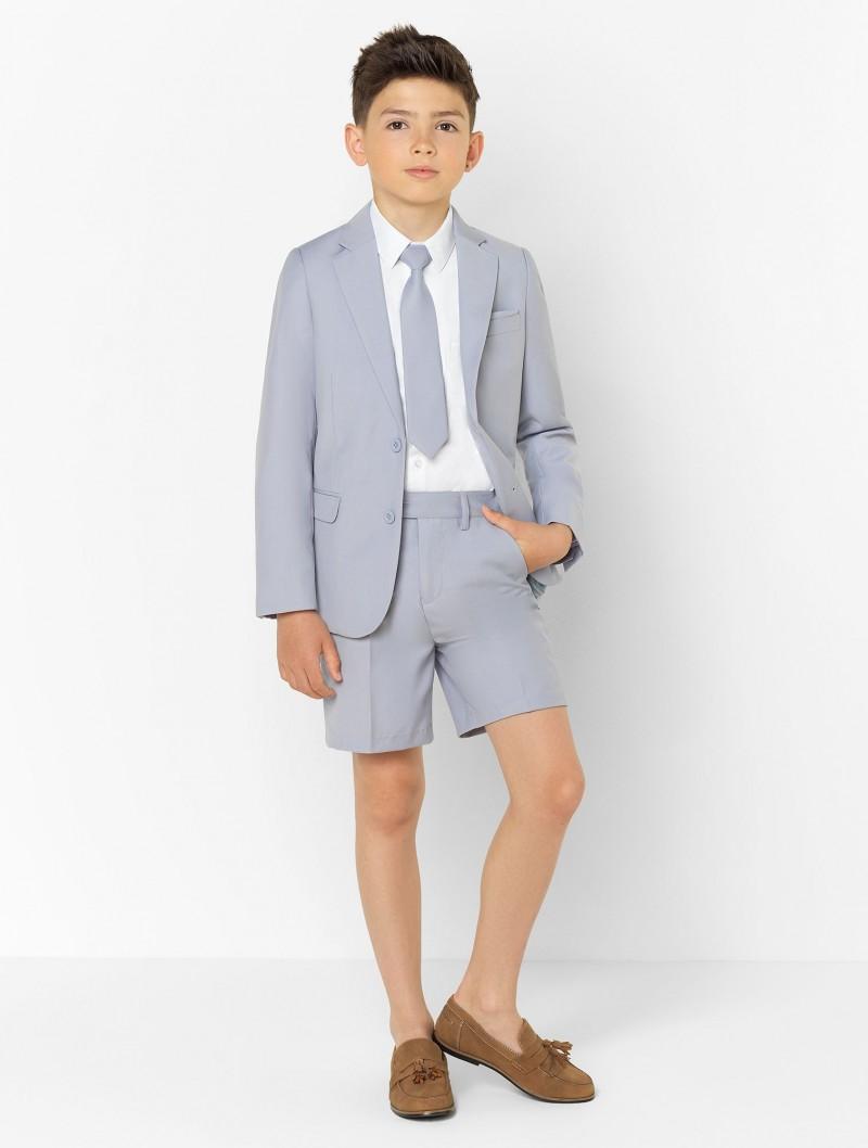 Summer Little Boy Formal Suits Dinner Tuxedos for Beach Wedding Party Boy Groomsmen Kids Short Pants Prom Suit Formal Wear (Jacket+Pants)