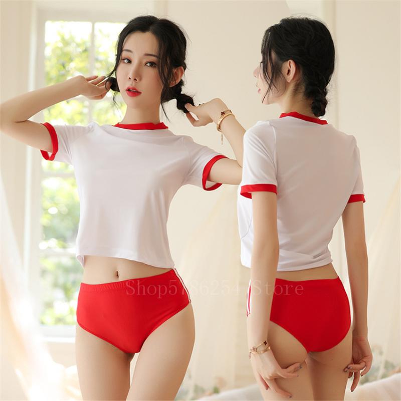 Clothing Sets School Girl Costume Uniform Sexy Skirt Cosplay Lingerie Sportswear Gym Suit Women Student Swimsuit Summer Set Role Play Costum, Red set 
Clothing Sets School Girl Costume Uniform Sexy Skirt Cosplay Lingerie Sportswear Gym Suit Women Student Swimsuit Summer Set Role Play Costum, Red set