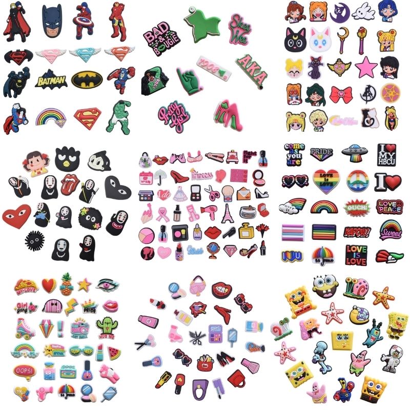 Shoe Parts Accessories croc PVC charms Shoes Charms Charms Soft Rubber Decoration Buckle Clog Charm Bracelet Wristband jllfDJ
Shoe Parts Accessories croc PVC charms Shoes Charms Charms Soft Rubber Decoration Buckle Clog Charm Bracelet Wristband jllfDJ