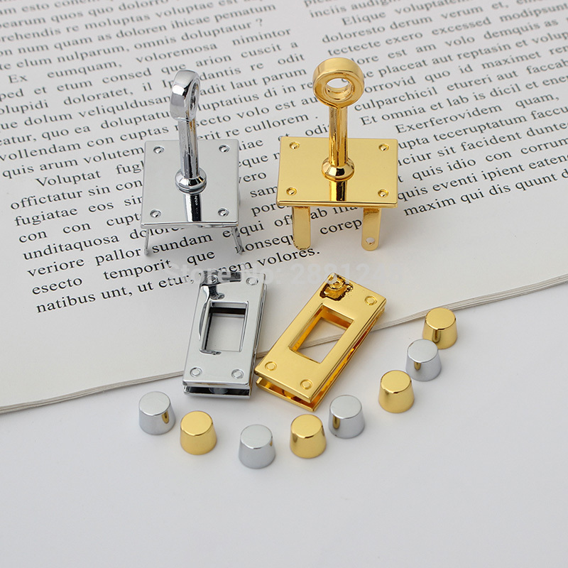 Rectangle Eyelets Hanger for Bags Hardware Wholesale Fashion a Set of Locks Fittings Woman Bag Handbags Purse 220610