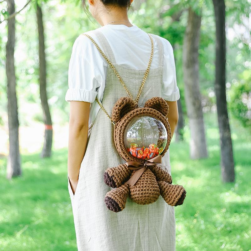 School Bags Bear Bag Women Backpack DIY Material Hand-woven Acrylic Transparent Female Plecak Messenger, Diy production 6
School Bags Bear Bag Women Backpack DIY Material Hand-woven Acrylic Transparent Female Plecak Messenger, Diy production 6