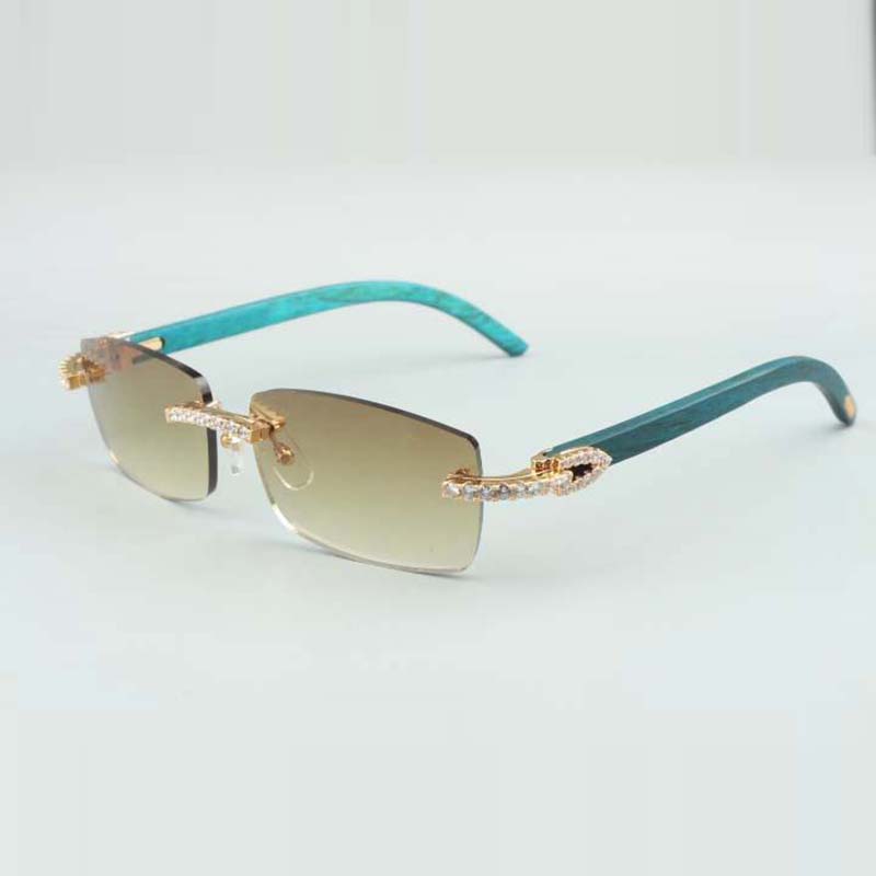 endless dia sunglasses frames 3524012 with teal wood sticks and 56mm lens Good quality