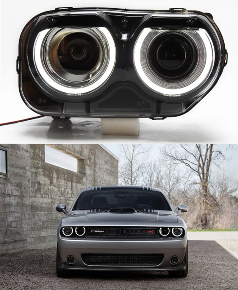 Auto Lighting Accessories For Dodge New Challenger Headlights 20 15-20 19 LED Angel Eyes Headlight Front Lights
