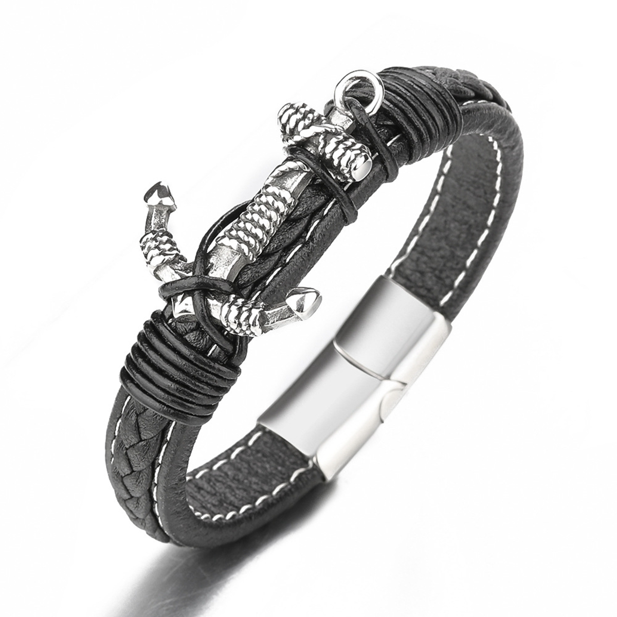 Men Anchor Leather Bracelet Link Multilayer Cuff Wrapped Rope Wristband Black Cord Wrist Band Rope Bangle Jewelry Magnetic Clasp
Men Anchor Leather Bracelet Link Multilayer Cuff Wrapped Rope Wristband Black Cord Wrist Band Rope Bangle Jewelry Magnetic Clasp
