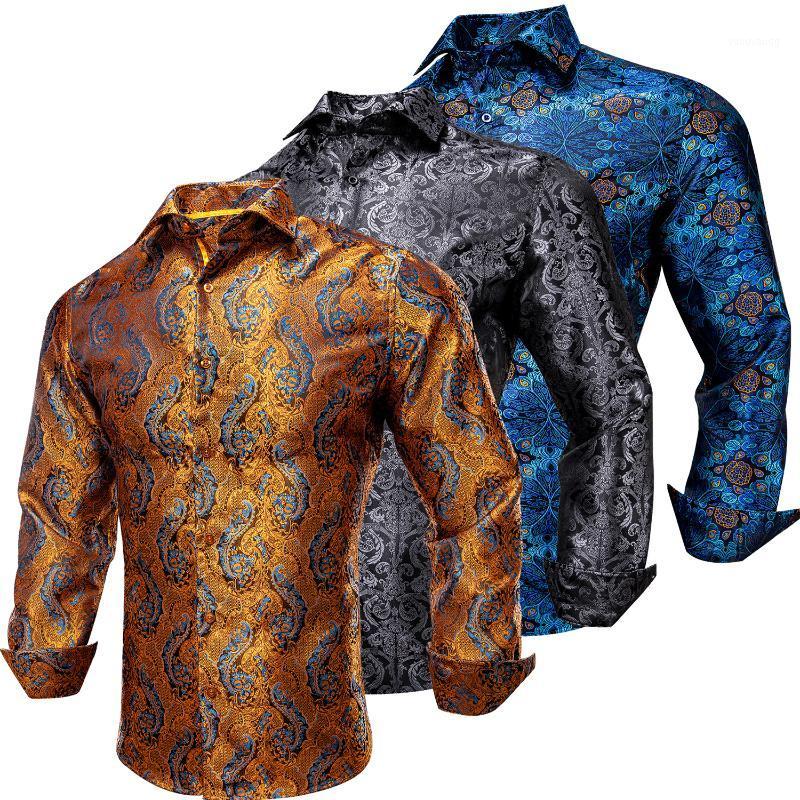 Hi-Tie Spring Autumn Silk Long Sleeve Men Shirt Designer Luxury Gold Paisley Casual Formal Men' Male Dress Shirts, As pic
Hi-Tie Spring Autumn Silk Long Sleeve Men Shirt Designer Luxury Gold Paisley Casual Formal Men' Male Dress Shirts, As pic