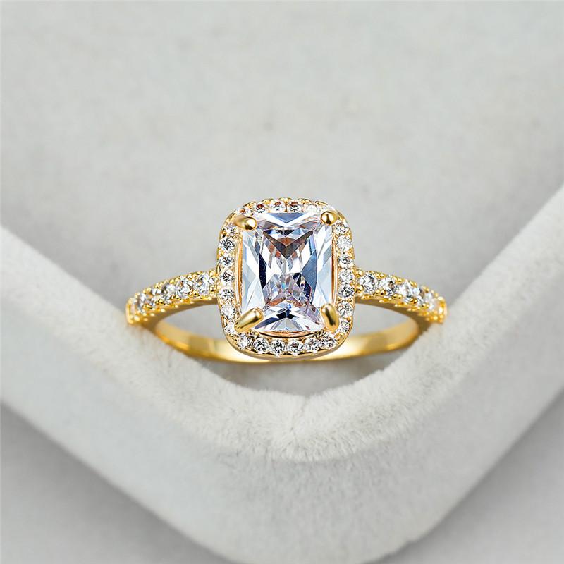 Wedding Rings Vintage Female Crystal Black Stone Ring Silver Color Thin For Women Trendy Square Zircon Engagement