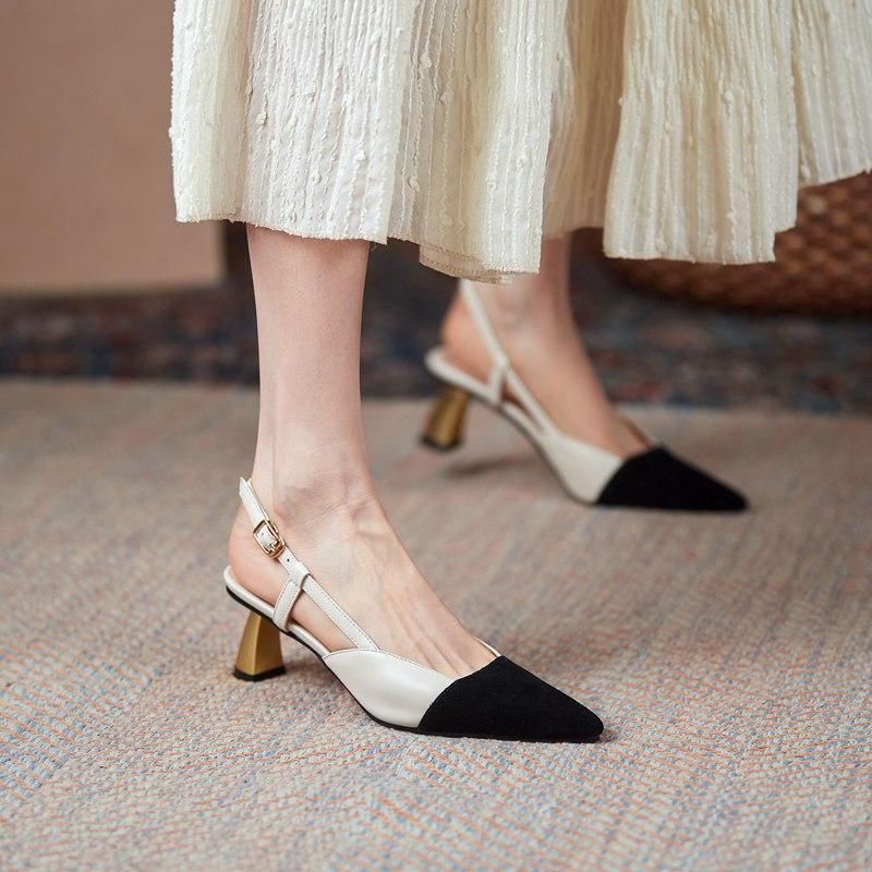 Sandals Temperament Color Matching High-heeled Women Shoes Pointed Toe Fairy Style Mid-heeled Allmatch Banquet, Apricot
Sandals Temperament Color Matching High-heeled Women Shoes Pointed Toe Fairy Style Mid-heeled Allmatch Banquet, Apricot