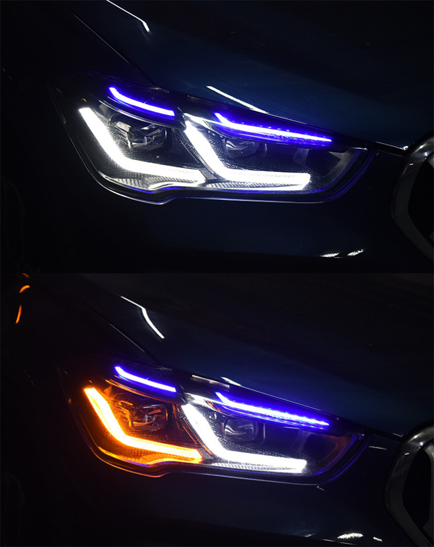 Front Head Lights For X1 F48 20 17-20 21 LED Headlights Blue DRL Turn Signal High Beam Angel Eyes Parking Light