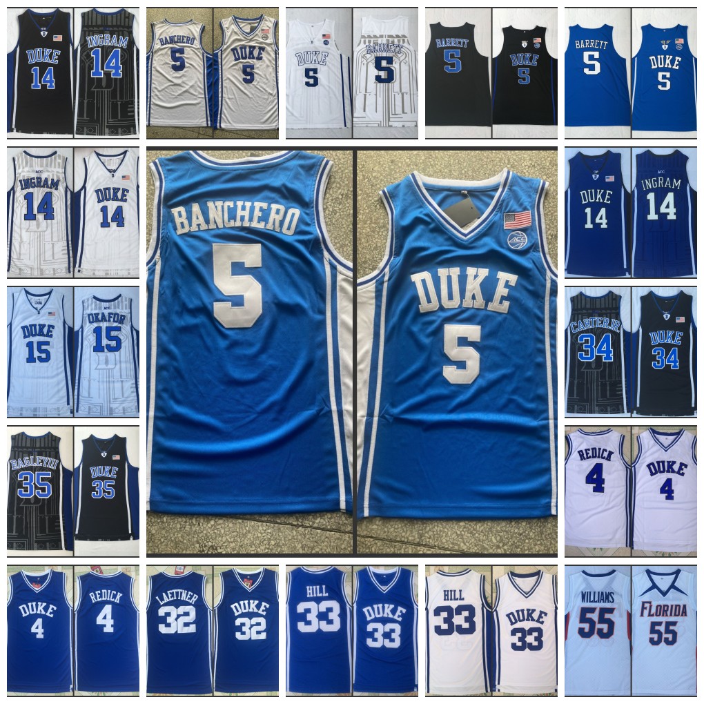 NCAA Paolo Banchero Basketball Jersey 5 RJ Barrett 14 Brandon Ingram 15 Jahlil Okafor 34 Wendell Carter Jr. 35 Marvin Bagley III 4 JJ Redick 33 Grant Hill Duke Blue Devils
NCAA Paolo Banchero Basketball Jersey 5 RJ Barrett 14 Brandon Ingram 15 Jahlil Okafor 34 Wendell Carter Jr. 35 Marvin Bagley III 4 JJ Redick 33 Grant Hill Duke Blue Devils