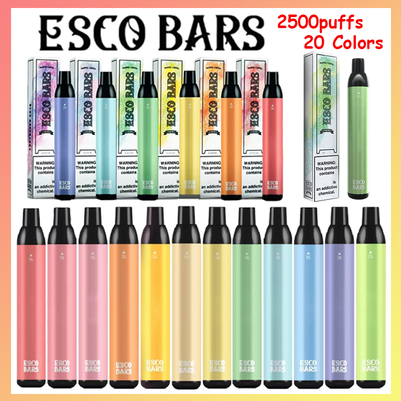 ESCO BARS 2500Puffs E Cigarettes Disposable Device Kit 20 Colors 1000mAh Battery 6ml Prefilled MESH Coil Cartridge Pod Vape Pen 5% Strength Vapor Ecig
ESCO BARS 2500Puffs E Cigarettes Disposable Device Kit 20 Colors 1000mAh Battery 6ml Prefilled MESH Coil Cartridge Pod Vape Pen 5% Strength Vapor Ecig