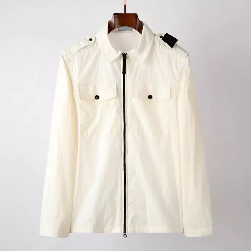 Summer Superior quality Zipper Men's Jackets Simple solid color couple shirt Lapel sports coat Epaulet Embroidery logo European and American fashion brands, Beige-21fw01
Summer Superior quality Zipper Men's Jackets Simple solid color couple shirt Lapel sports coat Epaulet Embroidery logo European and American fashion brands, Beige-21fw01