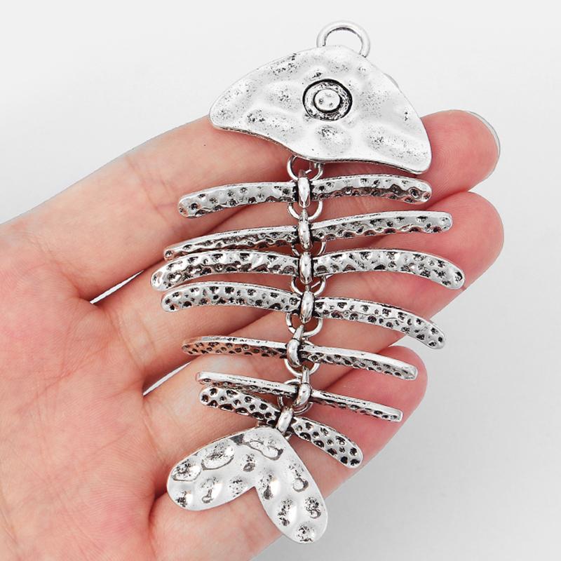 Pendant Necklaces 2pcs Antique Silver Color Large Hammered Moveable FishBone Charms For Necklace Jewelry Making Findings 100x56mm
Pendant Necklaces 2pcs Antique Silver Color Large Hammered Moveable FishBone Charms For Necklace Jewelry Making Findings 100x56mm