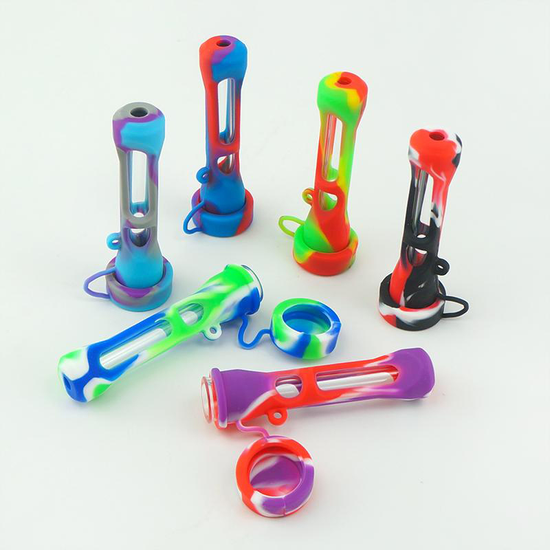 Smoke Pipe 83 mm Glass Cigarette Bat One Hitter Pipe With Silicone Sleeve Tube Hookah Hand Pipes MOQ 1 Piece
Smoke Pipe 83 mm Glass Cigarette Bat One Hitter Pipe With Silicone Sleeve Tube Hookah Hand Pipes MOQ 1 Piece