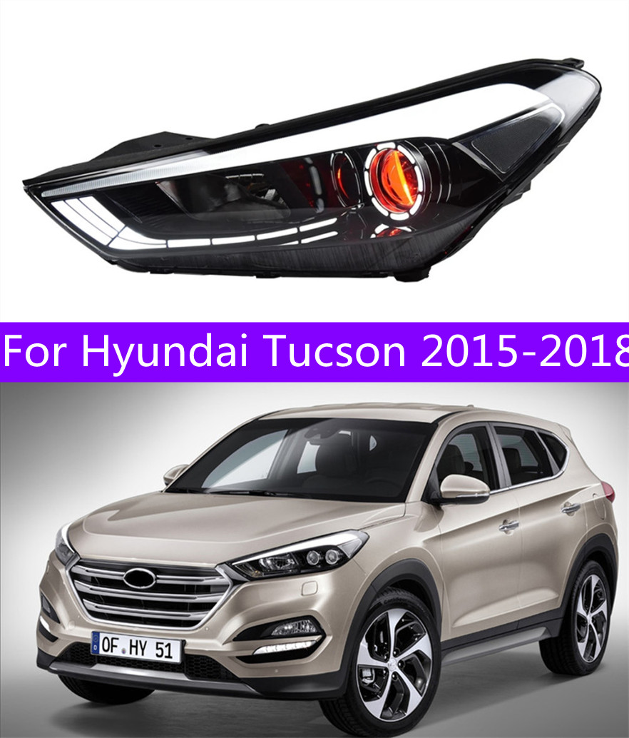 LED Head Light Parts For Hyundai Tucson Front Headlights Replacement 20 15-2 018 Turn Signal Daytime Running Lights