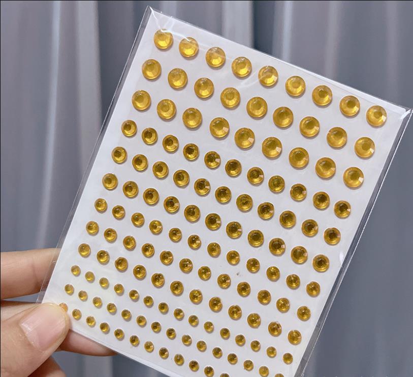 Beauty Fashion Face Eye Sticker Body Gem Jewel Rhinestone Pearl Self Adhesive Crystal Makeup Diamond Pretend Play Dress-up Props Festival Party Nail A
