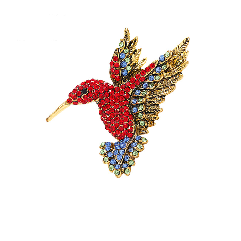 

Fashion Delicate Hummingbird With Diamonds Brooches Crystal Pin Brooch For Women Pendant Jewelry Accessories Gift