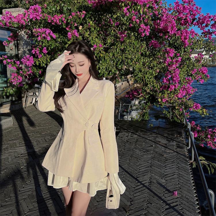 Women' Suits & Blazers High Sense White Small Suit Coat Middle And Long Design Waist Closing Hanging Casual Dress
Women' Suits & Blazers High Sense White Small Suit Coat Middle And Long Design Waist Closing Hanging Casual Dress
