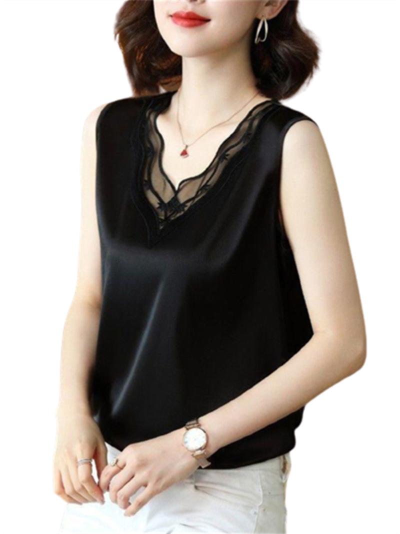 Women's Blouses & Shirts 4XL Women Spring Summer Lady Fashion Casual Sleeveless TV-Neck Collar Lace Blusas Tops WY0379, Blue
Women's Blouses & Shirts 4XL Women Spring Summer Lady Fashion Casual Sleeveless TV-Neck Collar Lace Blusas Tops WY0379, Blue