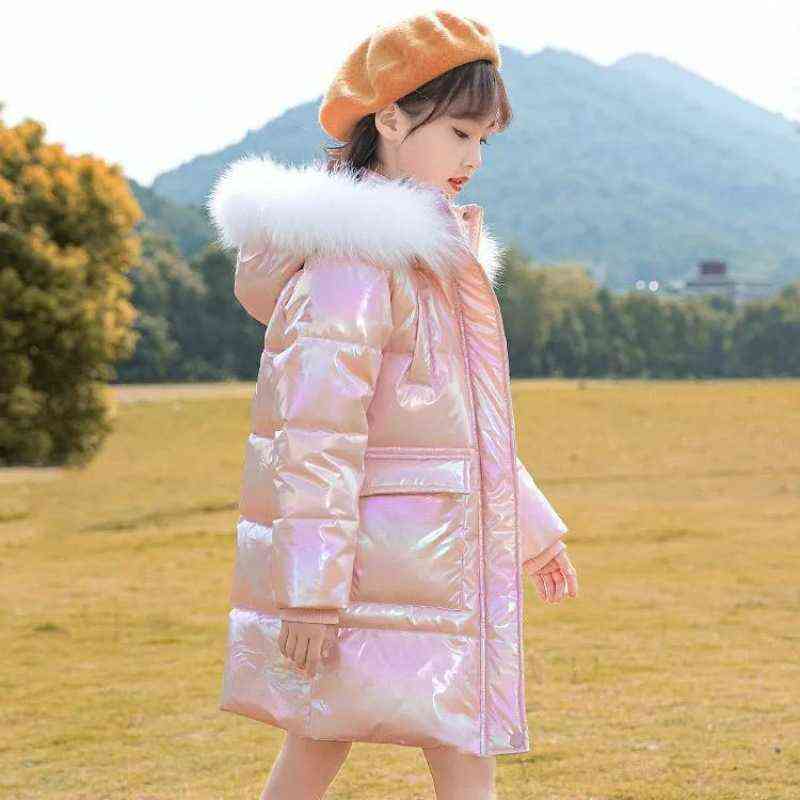 3-14 Year Children Winter Jacket For Girls Jacket Fashion Hooded Teenager Girls Long Parka Snowsuit Outerwear Christmas Children clothing J220718