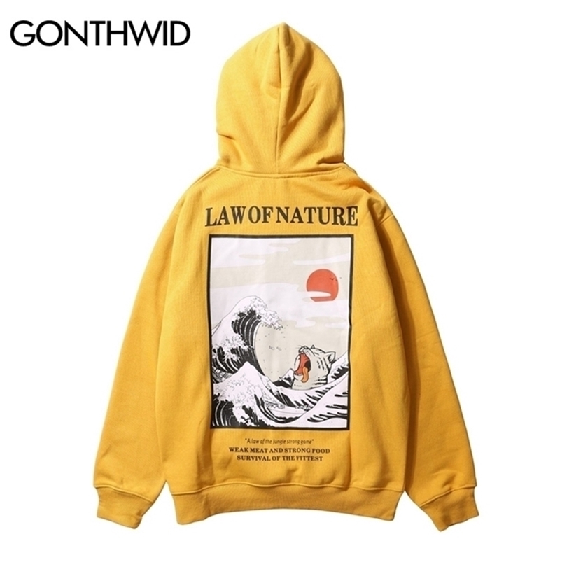 GONTHWID Japanese Embroidery Funny Cat Wave Printed Fleece Hoodies 2020 Winter Japan Style Hip Hop Casual Sweatshirts Streetwear 220402, Yellow
GONTHWID Japanese Embroidery Funny Cat Wave Printed Fleece Hoodies 2020 Winter Japan Style Hip Hop Casual Sweatshirts Streetwear 220402, Yellow
