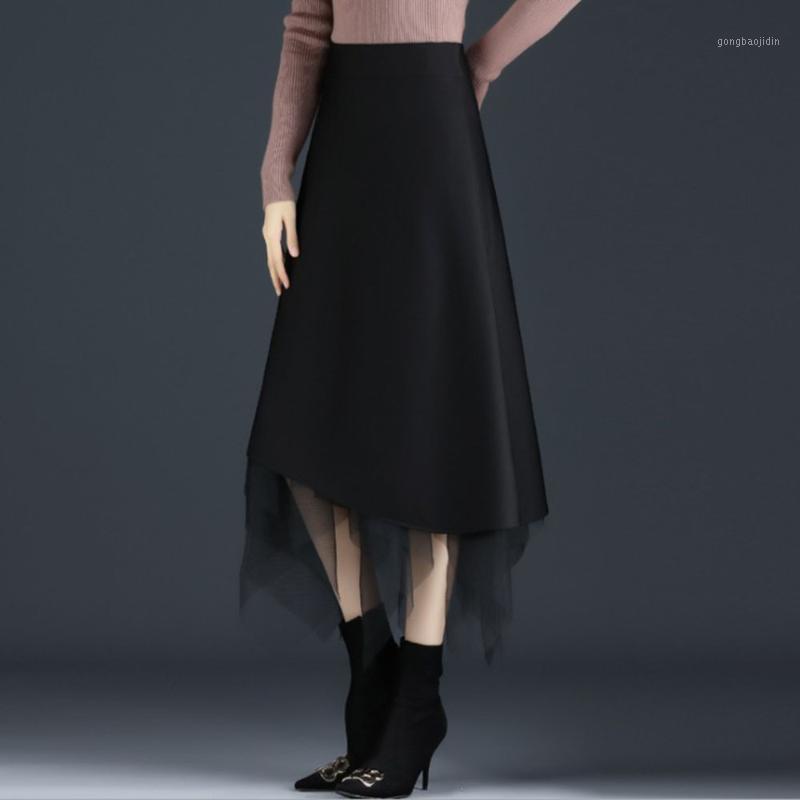 Skirts Autumn Winter Skirt In The Long Section Of High Waist A-line Irregular Mesh Lady Elegant Double-Sided Streetwear, Black
Skirts Autumn Winter Skirt In The Long Section Of High Waist A-line Irregular Mesh Lady Elegant Double-Sided Streetwear, Black