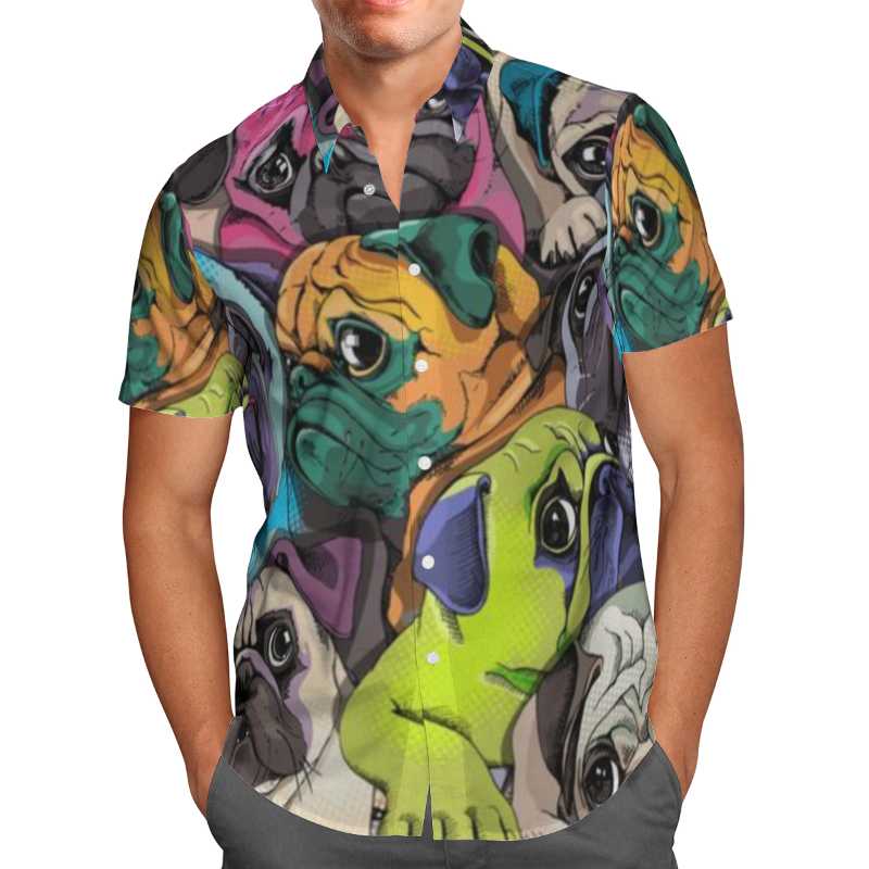 Men's Casual Shirts French Pug Print Short Sleeve For Men Loose Cardigan Button Plus Size Hawaiian Style Summer 2022 Ventilated Shirt, White;black
Men's Casual Shirts French Pug Print Short Sleeve For Men Loose Cardigan Button Plus Size Hawaiian Style Summer 2022 Ventilated Shirt, White;black
